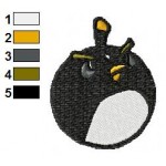 Black Angry Birds Embroidery Design